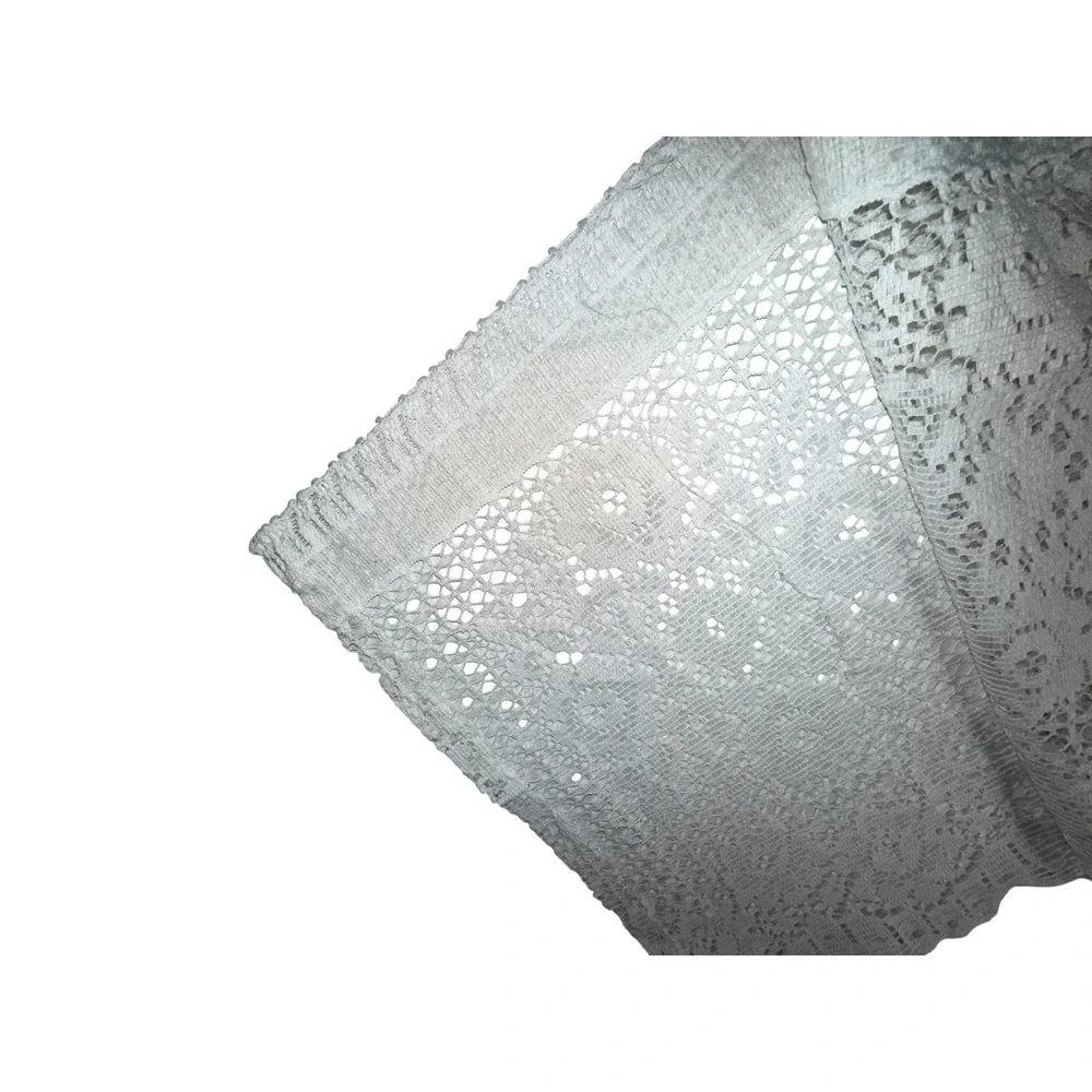 Single Vintage Lace Valance Short Curtain White Intricate Detail Sheer